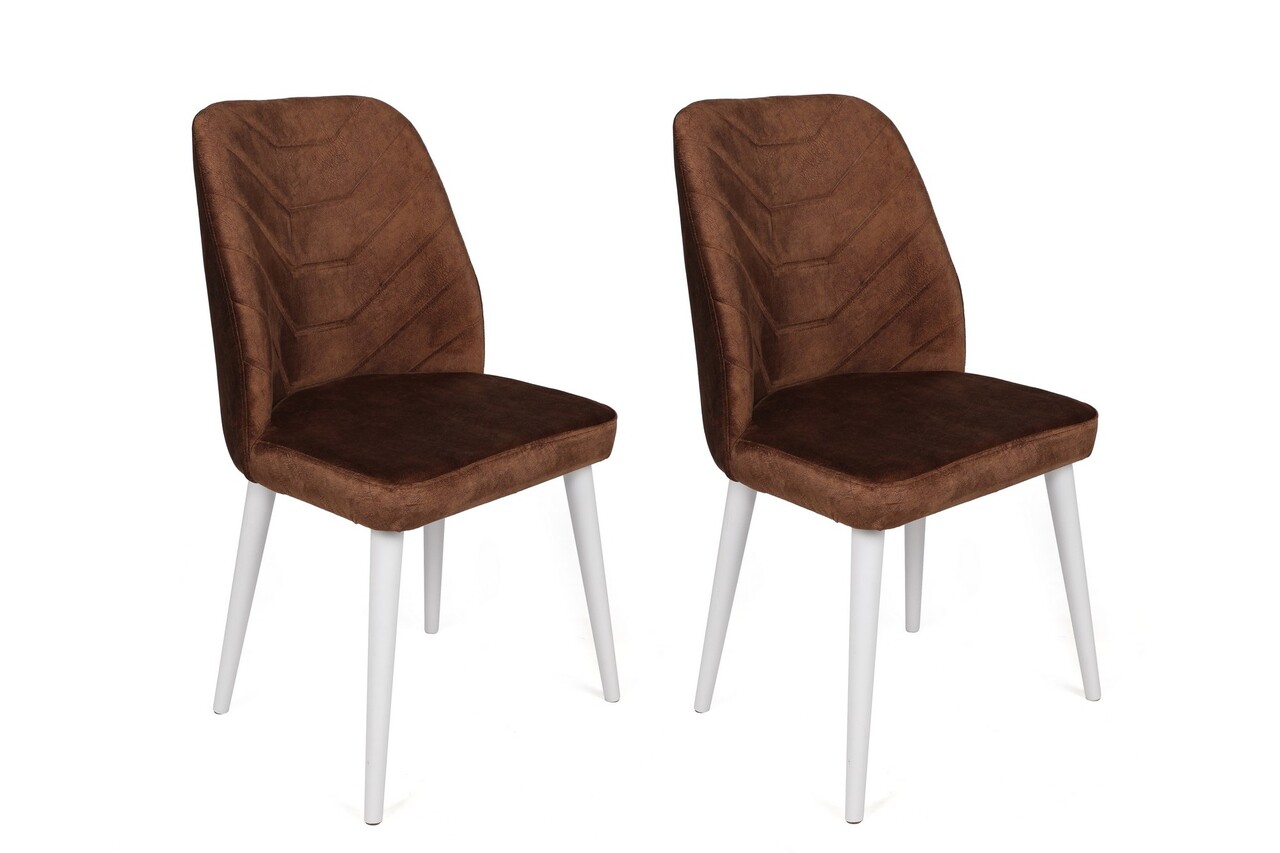 Set scaune 2 piese, Hanah Home, Dallas-586 V2, Maro/Alb - imagine 5